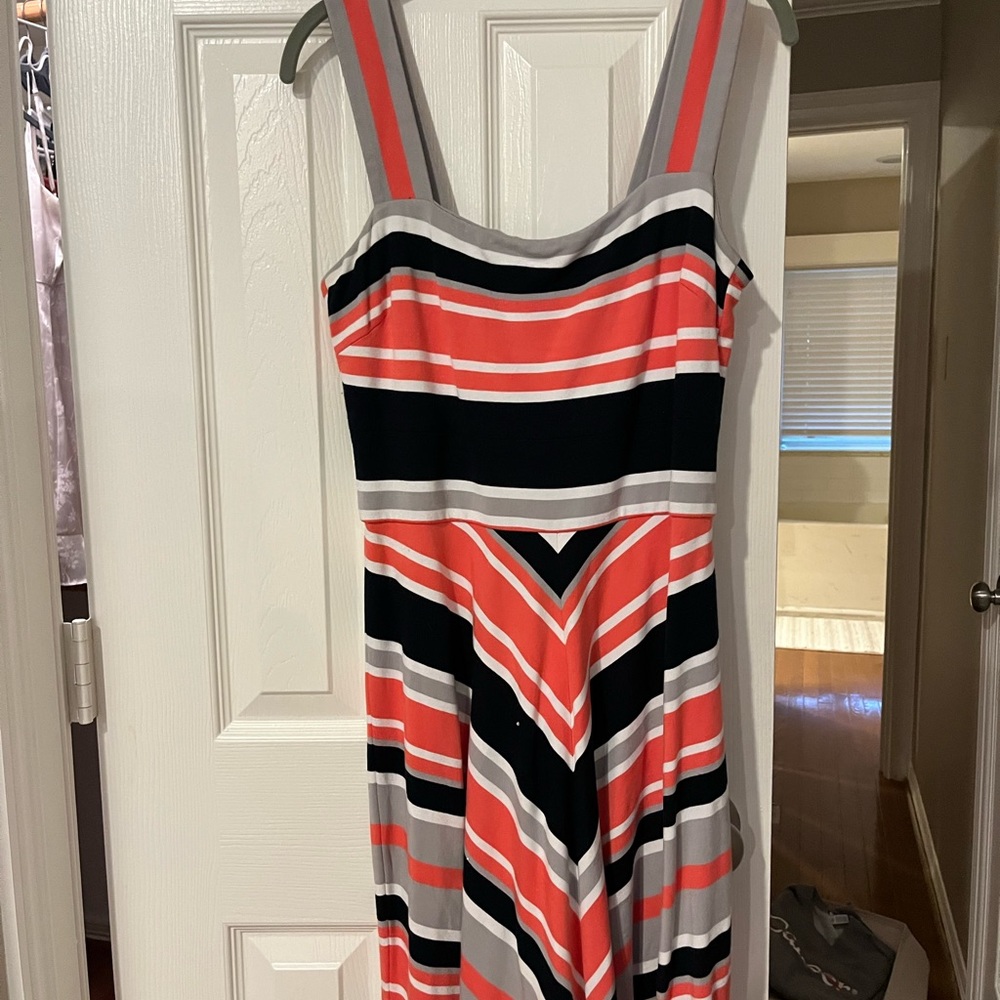 Banana Republic • Striped square neck A line dress